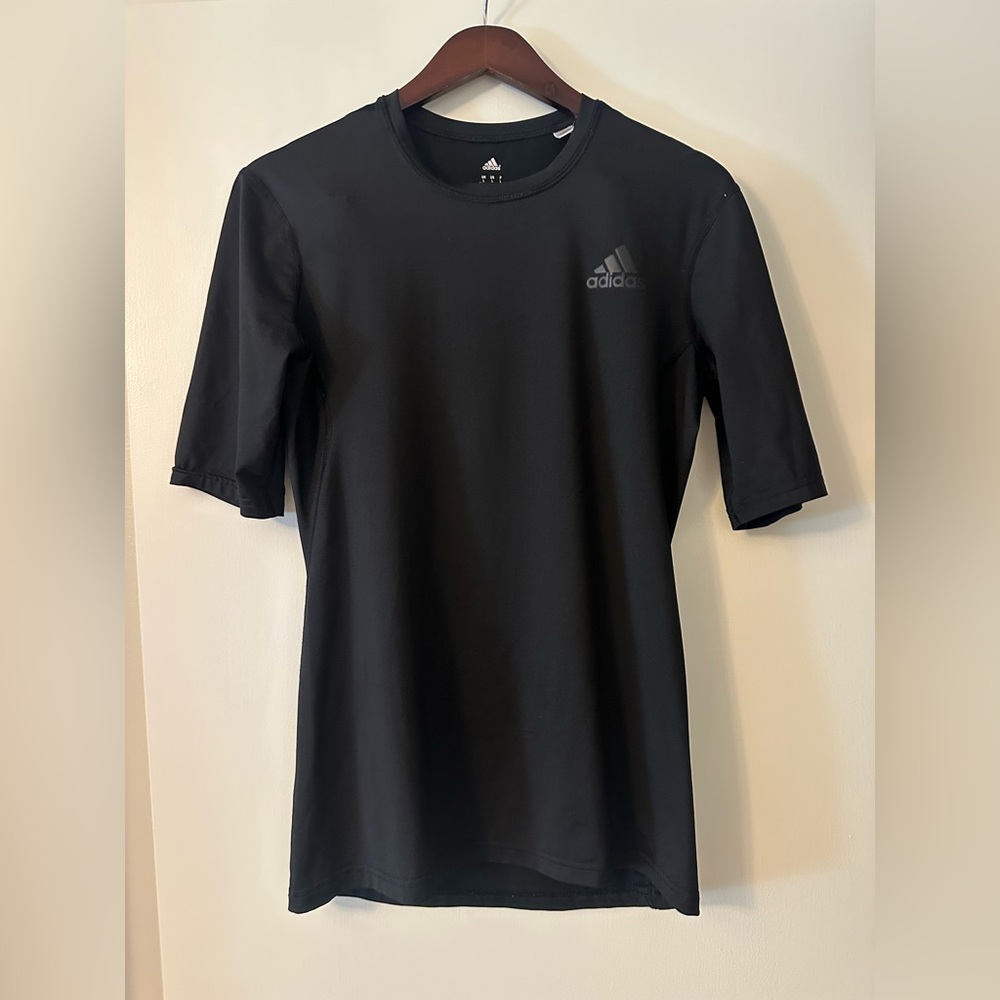Adidas Fit Compression Tight Black Shirt Mens Size Large - Picture 2 of 4